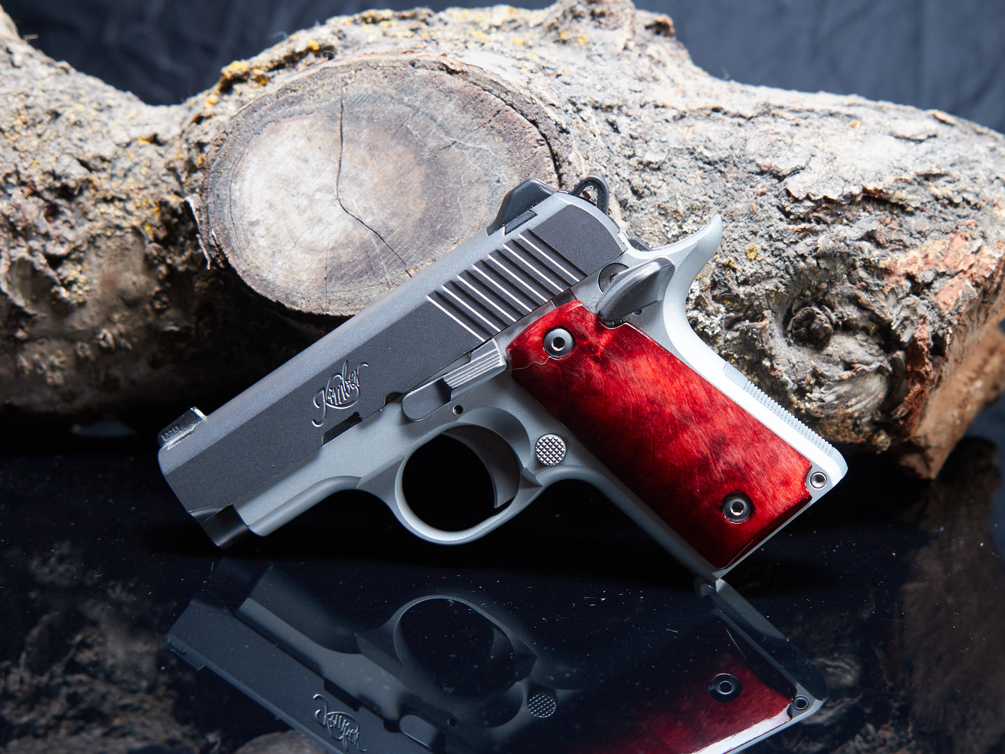Kimber 380 Micro Grips – Curly Maple with Black Sand‑Off Finish