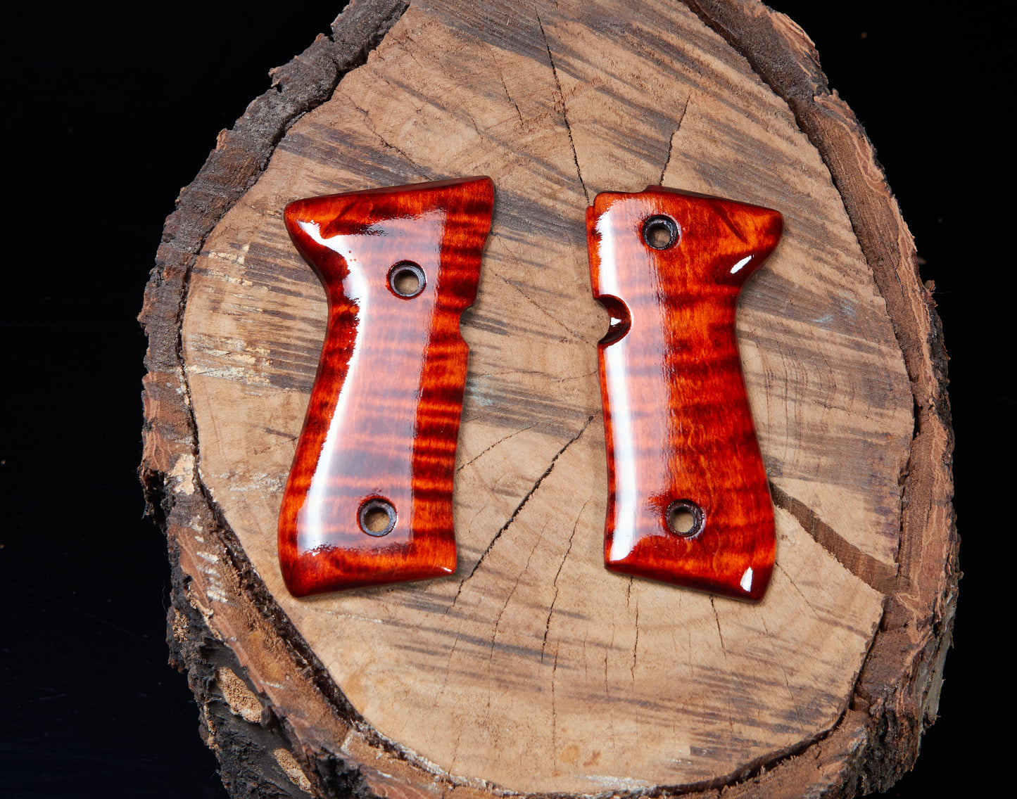 Beretta 92/96 Curly Maple wood grips Lacquer Finished