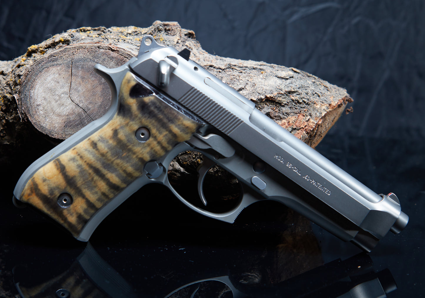 Beretta 92/96 Curly Maple wood grips Lacquer Finished
