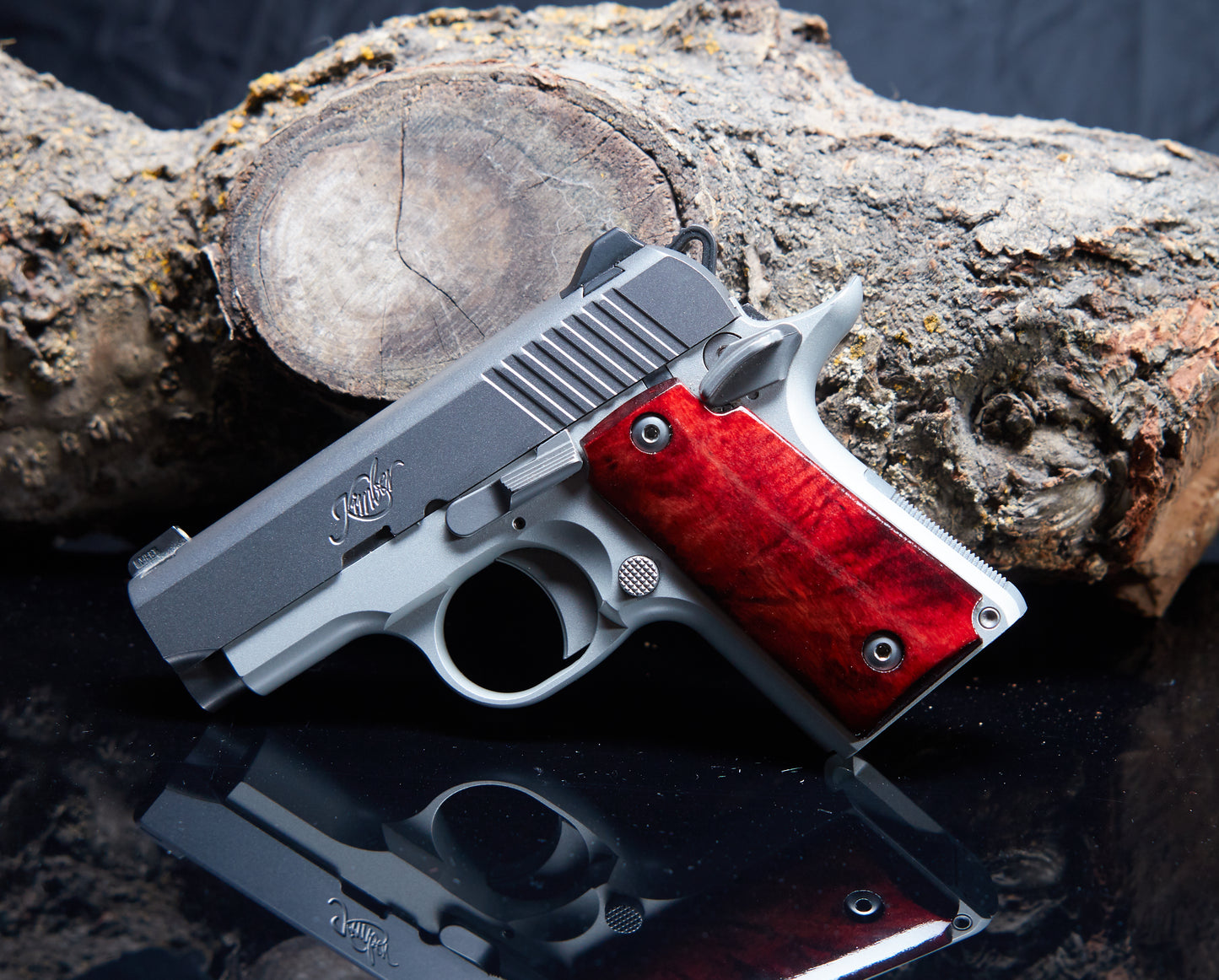 Kimber 380 Micro Grips – Curly Maple with Black Sand‑Off Finish