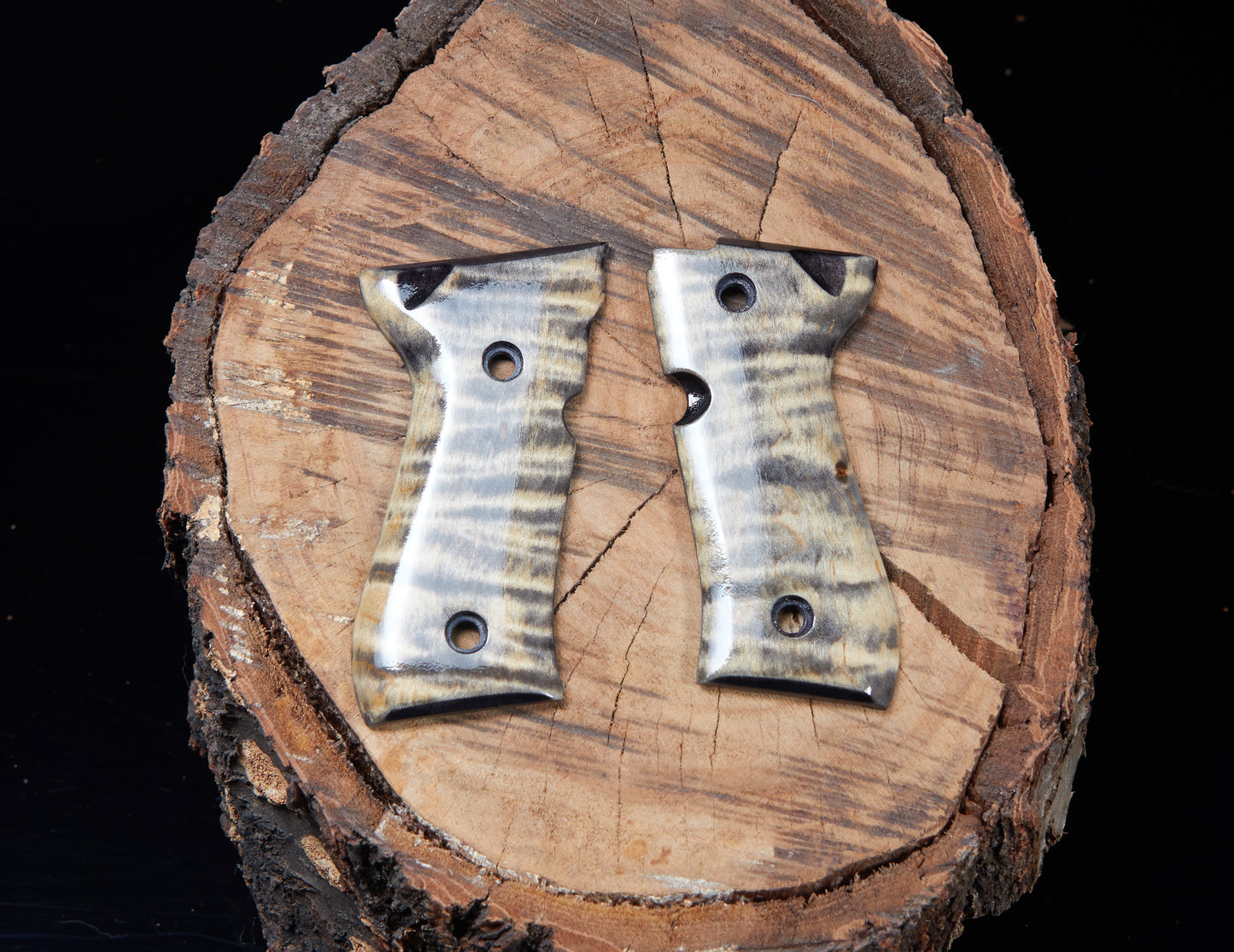 Beretta 92/96 Curly Maple wood grips Lacquer Finished