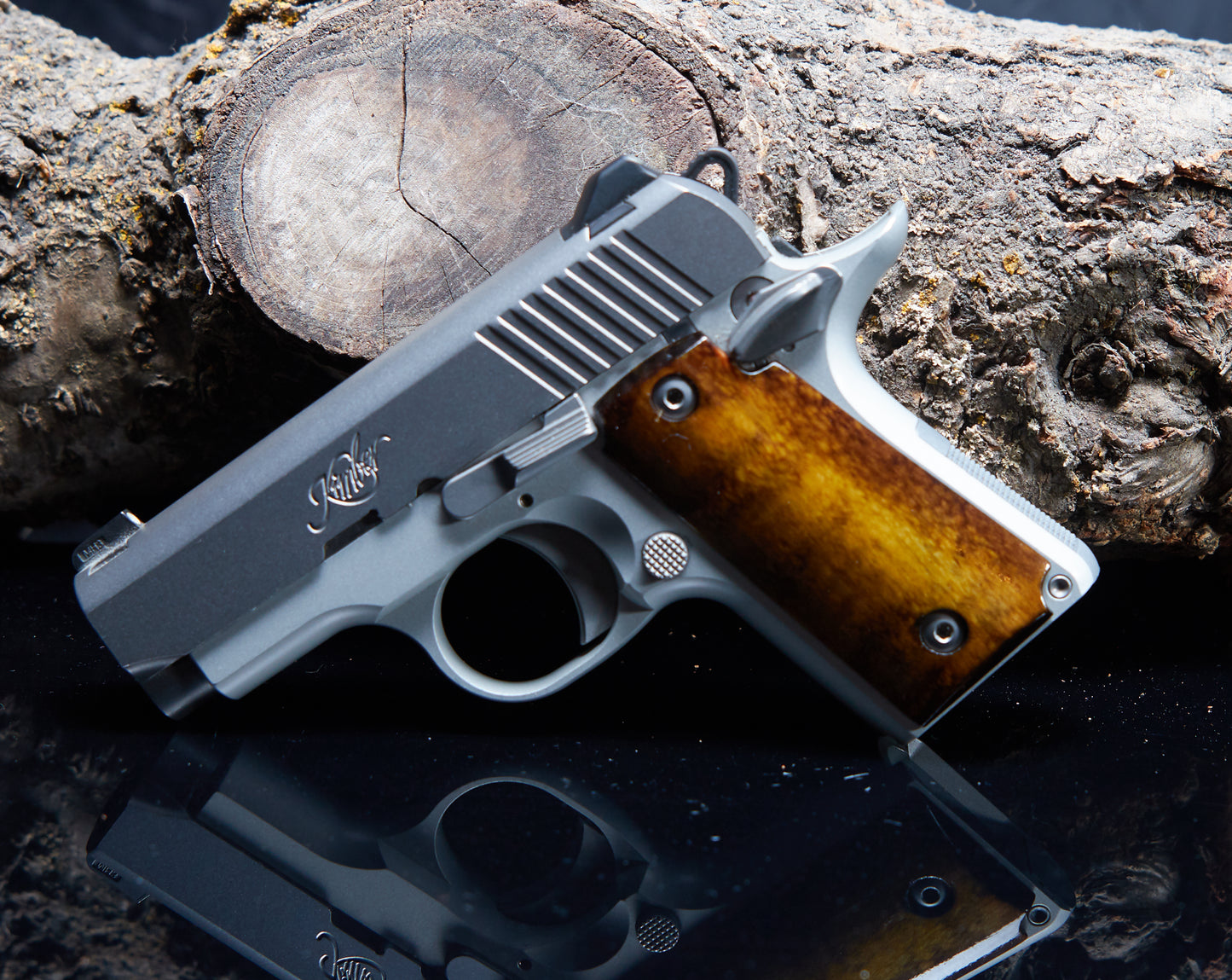 Kimber 380 Micro Grips – Curly Maple with Black Sand‑Off Finish