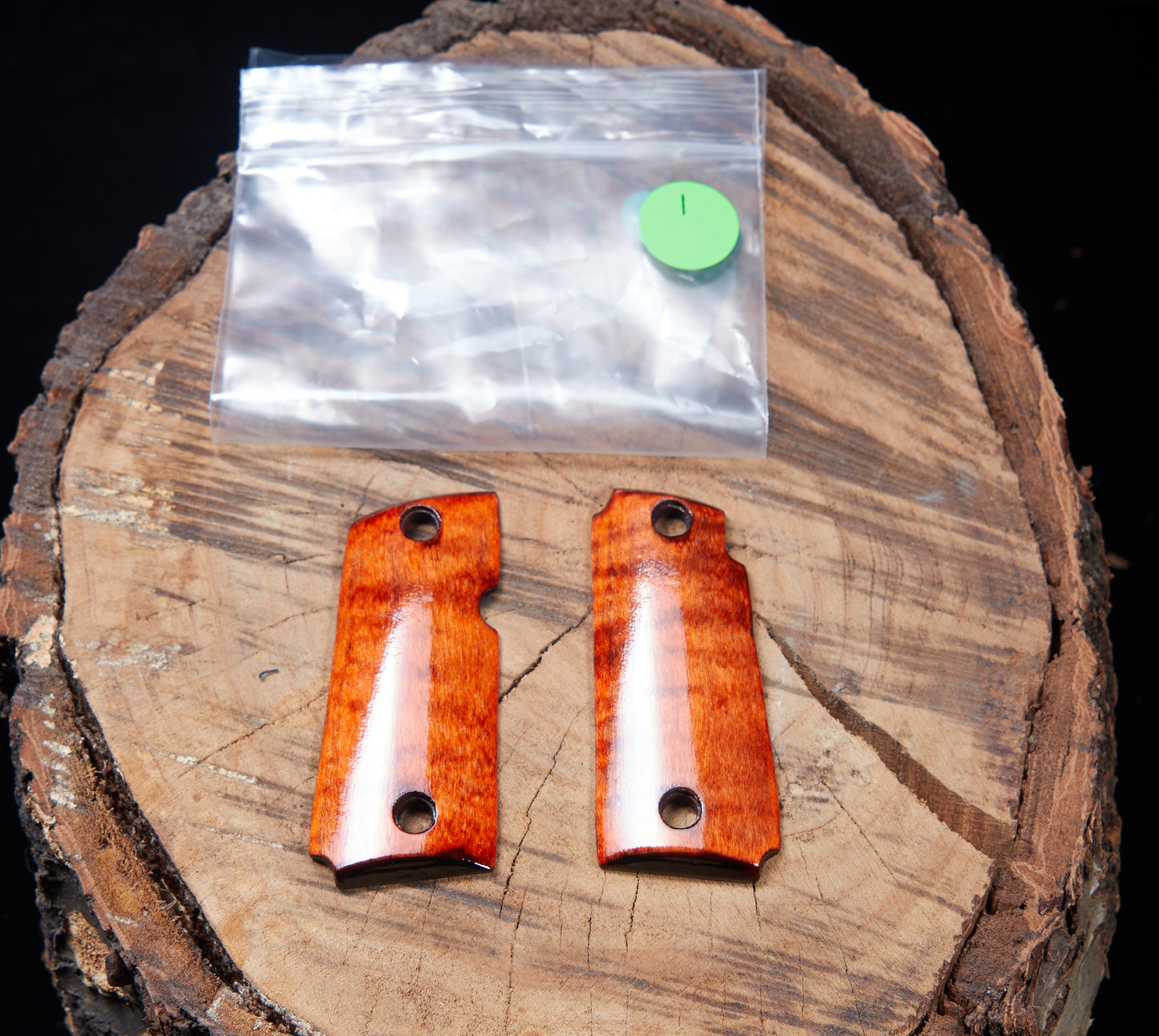 Kimber 380 Micro Grips – Curly Maple with Black Sand‑Off Finish