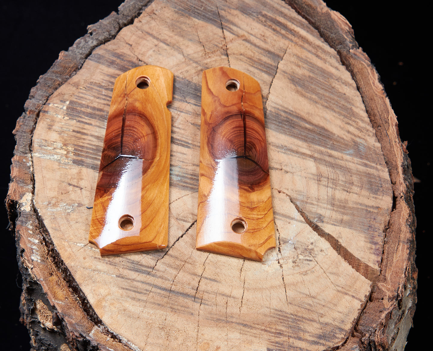 Stabilized Knotty Cedar Grips for 1911 Full-Size Pistols