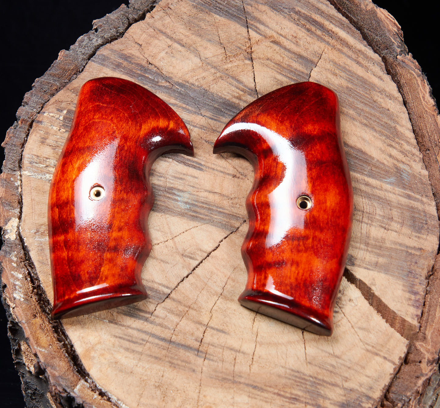 Taurus Small Frame Revolver Grips – Curly Maple with Black Sand-Off Finish
