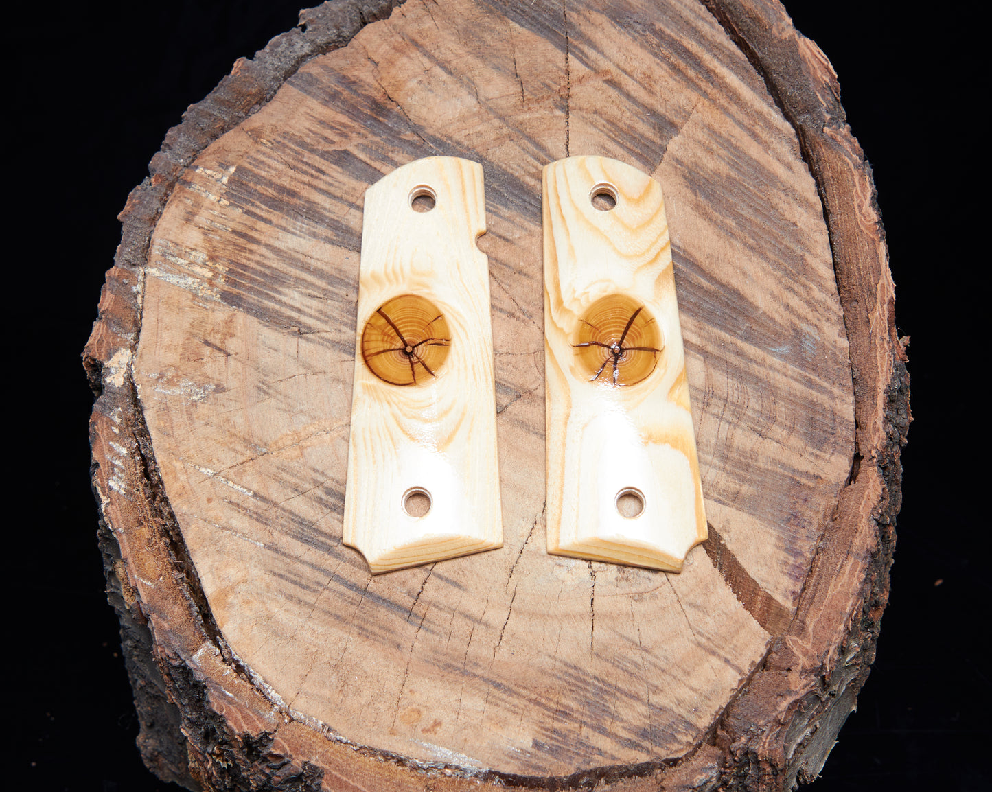 1911 Full-Size Grips – Stabilized Knotty Pine with Lacquer Finish