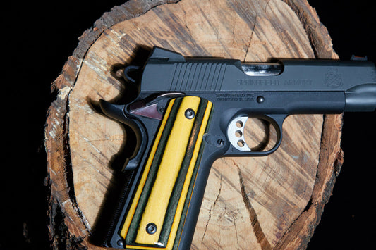 1911 grips colored laminated wood Black, Yellow