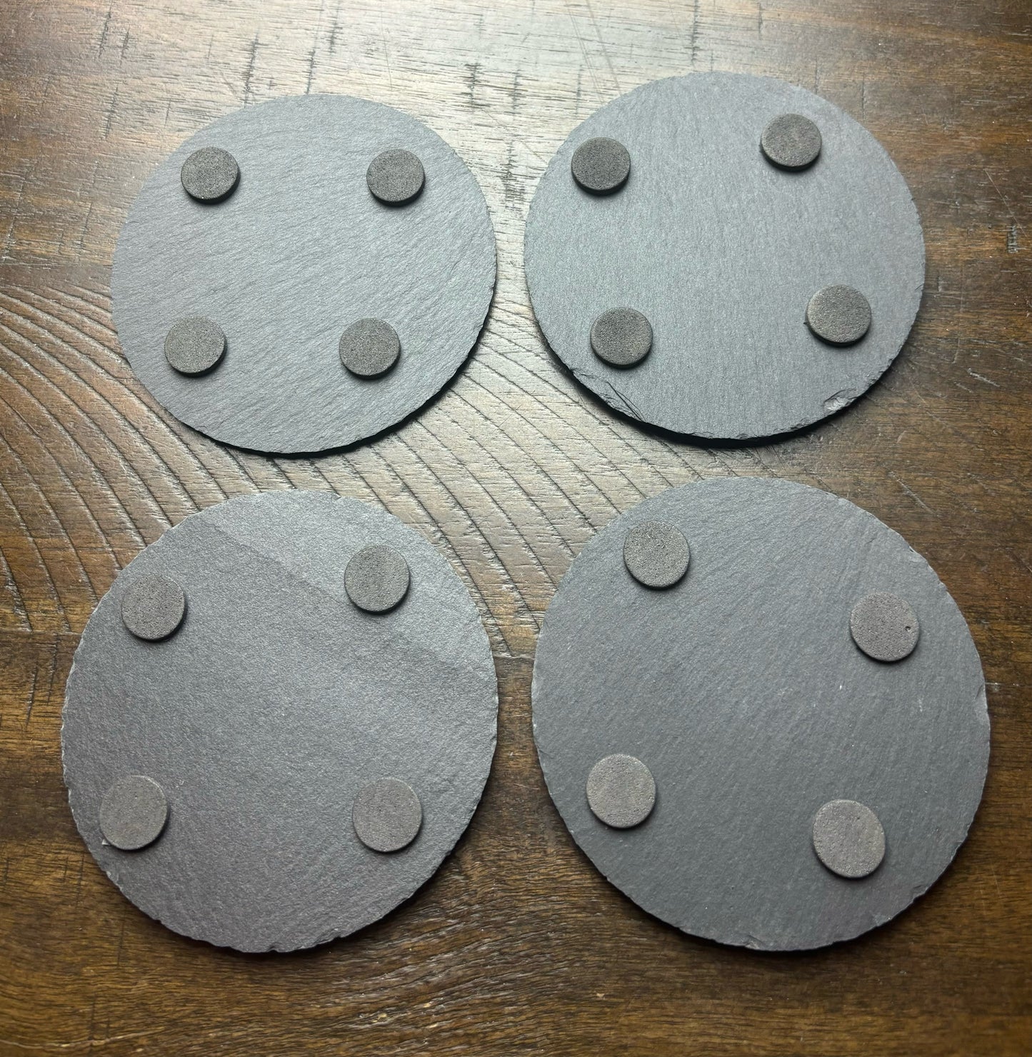 4Pcs Coaster Set 4" Round Slate Drink Coasters- Laser Engraved Bullets