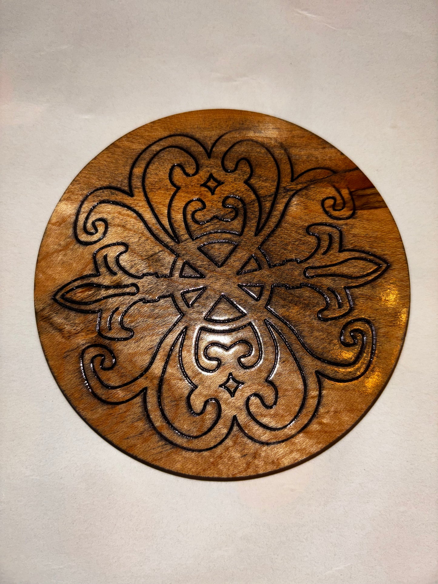 4Pcs Coaster Set 4" Round Slate Drink Coasters- Laser Engraved Mandala