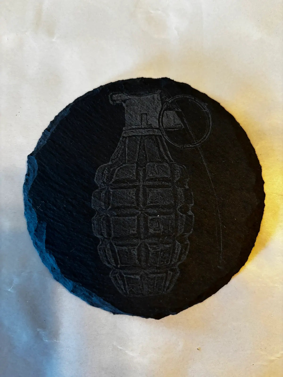 4Pcs Coaster Set 4" Round Slate Drink Coasters- Laser Engraved Grinade