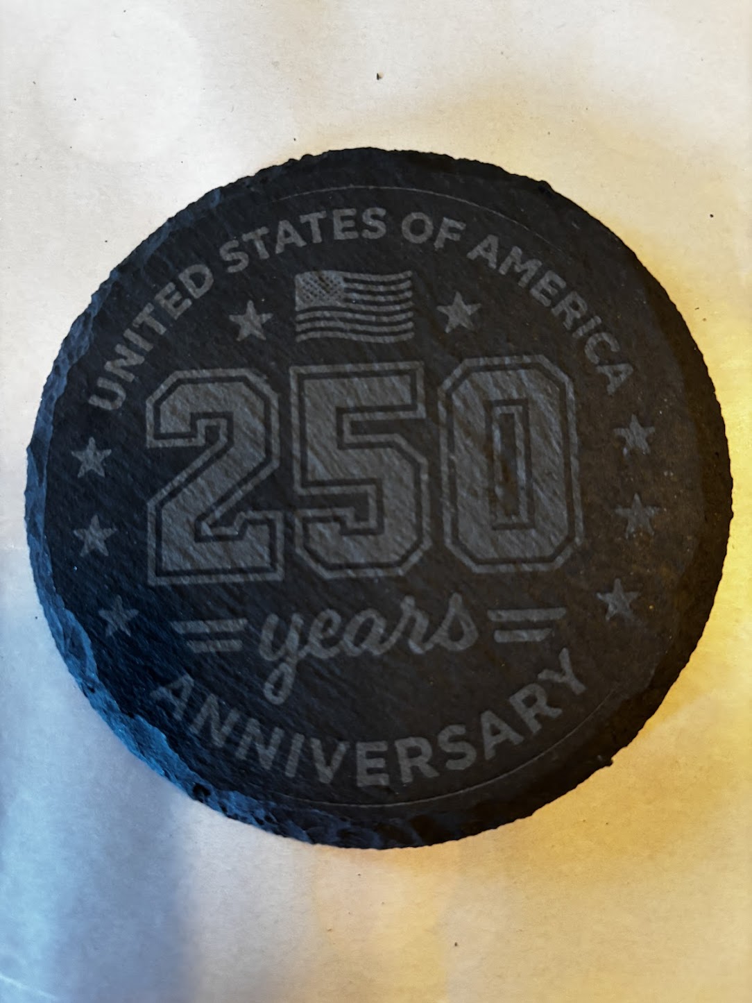 4Pcs Coaster Set 4" Round Slate Drink Coasters- Laser Engraved