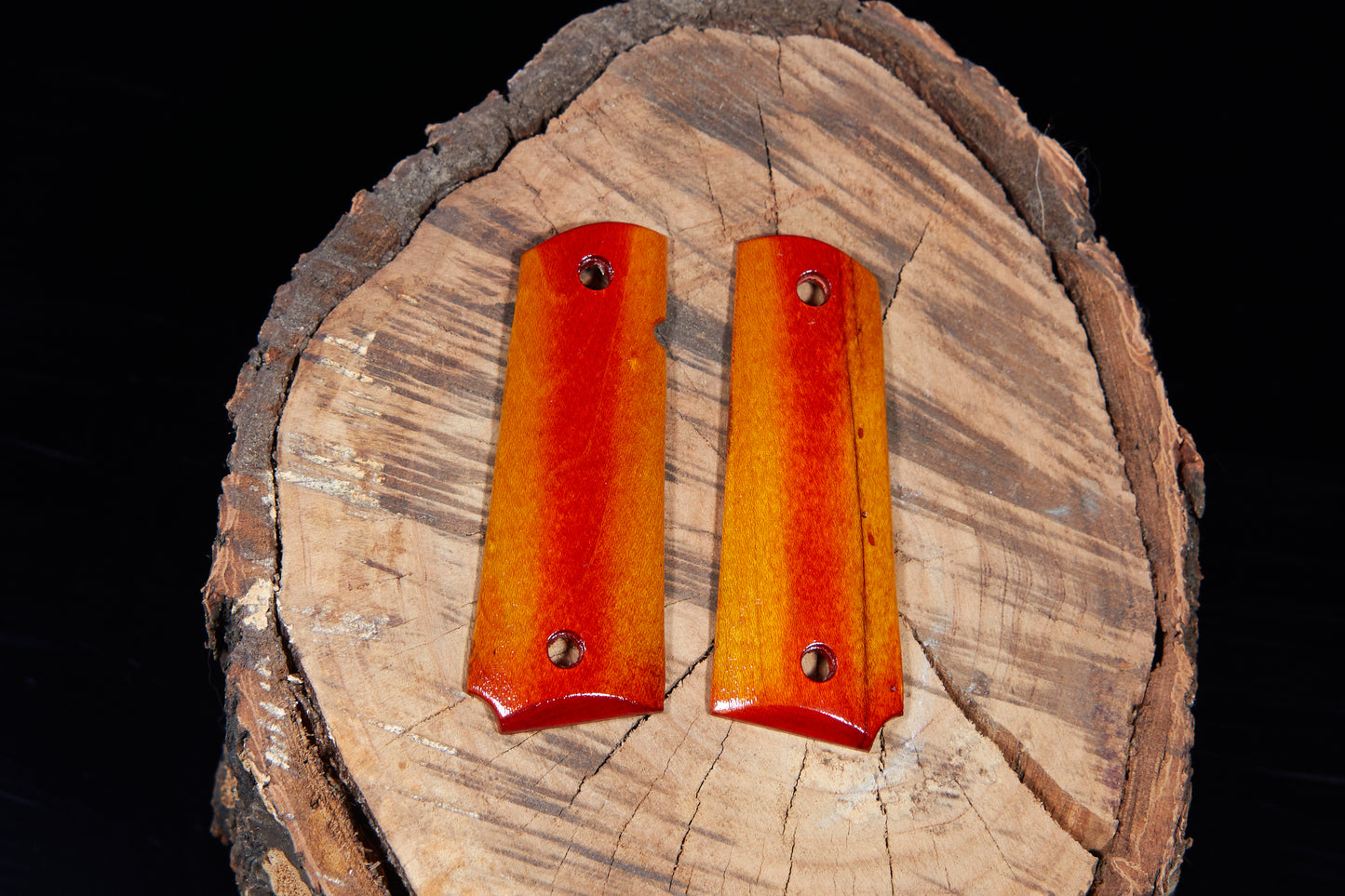 1911 grips Redish Orange Soft Maple