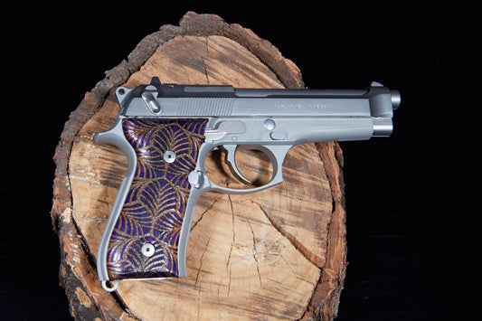 Beretta 92/96 Maple wood grips with laser etched pattern