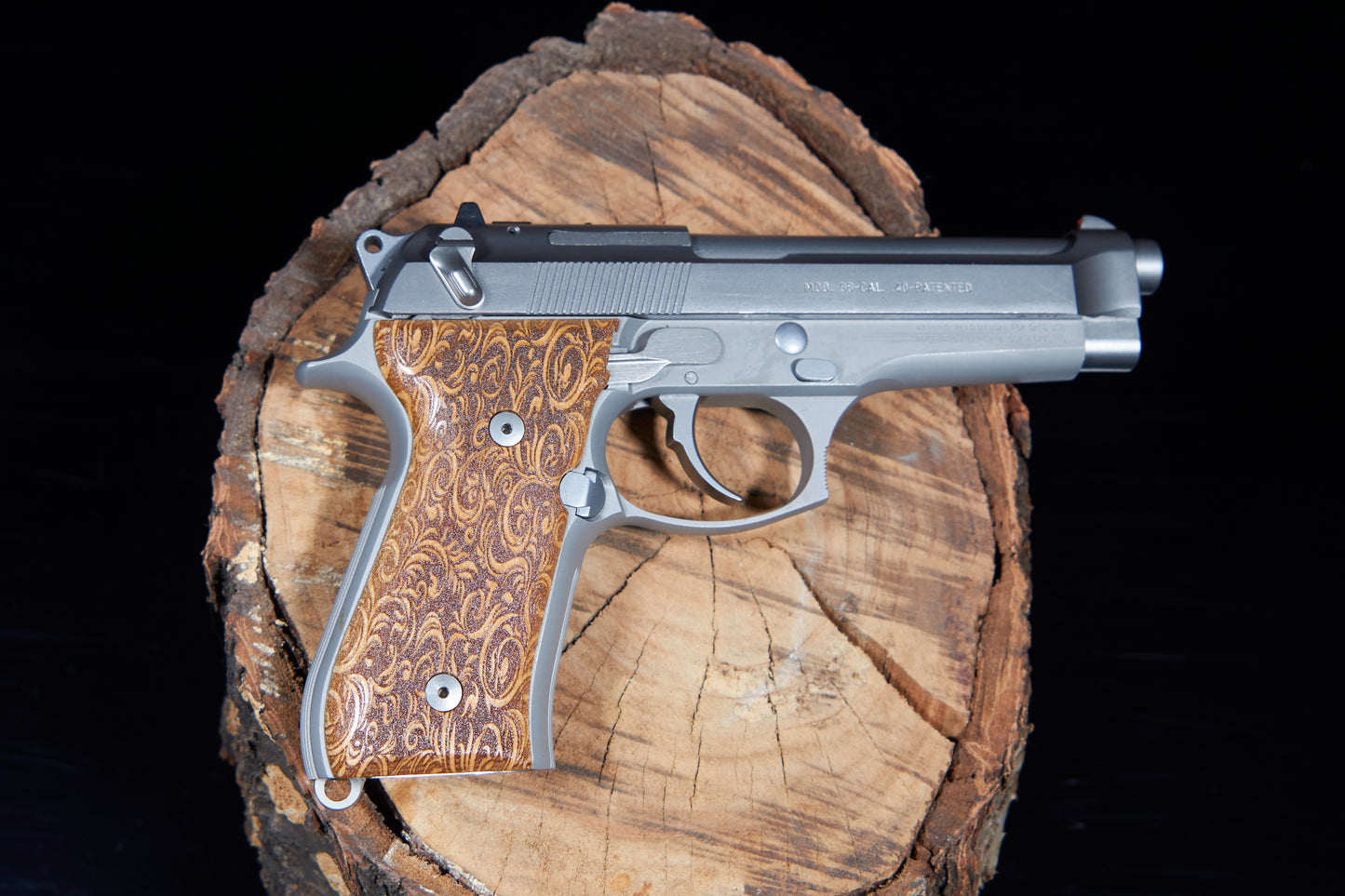 Beretta 92/96 Maple wood grips with laser etched pattern