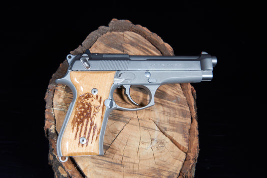 Beretta 92/96 Maple wood grips with laser etched pattern