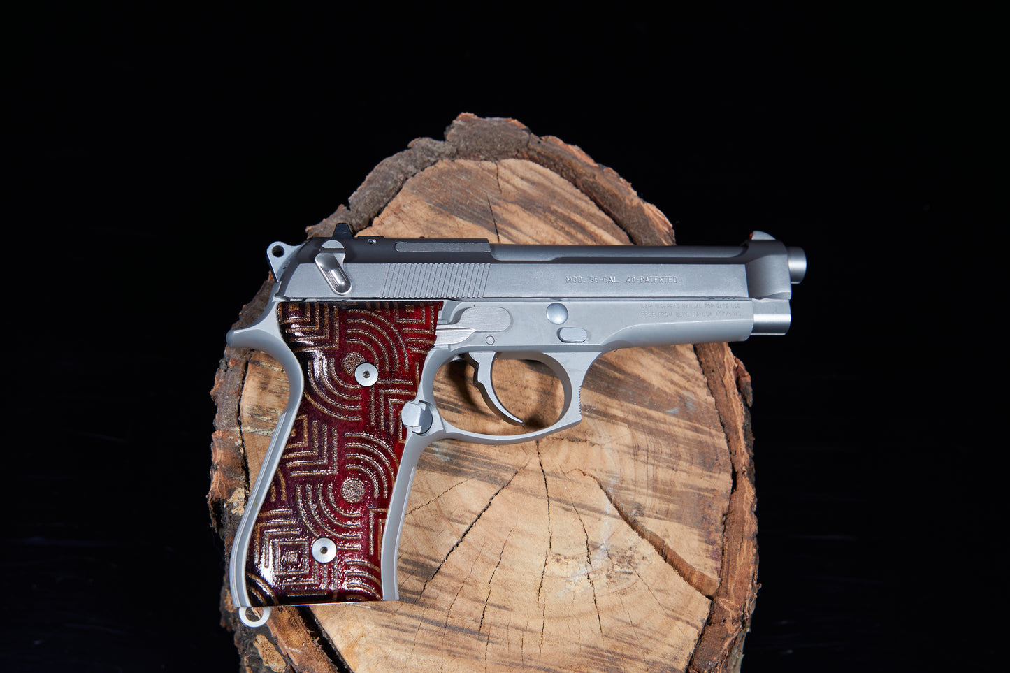 Beretta 92/96 Maple wood grips with laser etched pattern