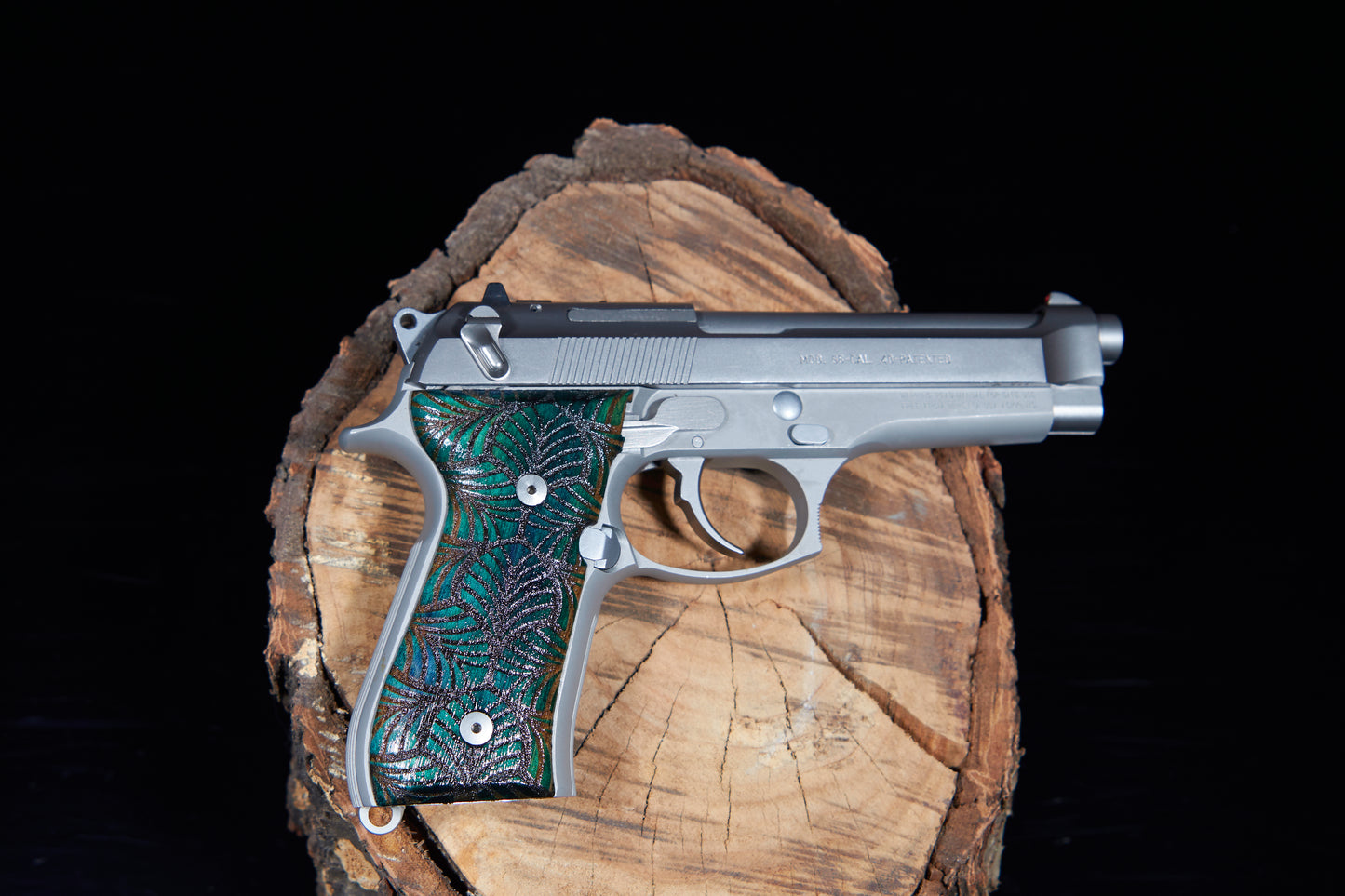 Beretta 92/96 Maple wood grips with laser etched pattern