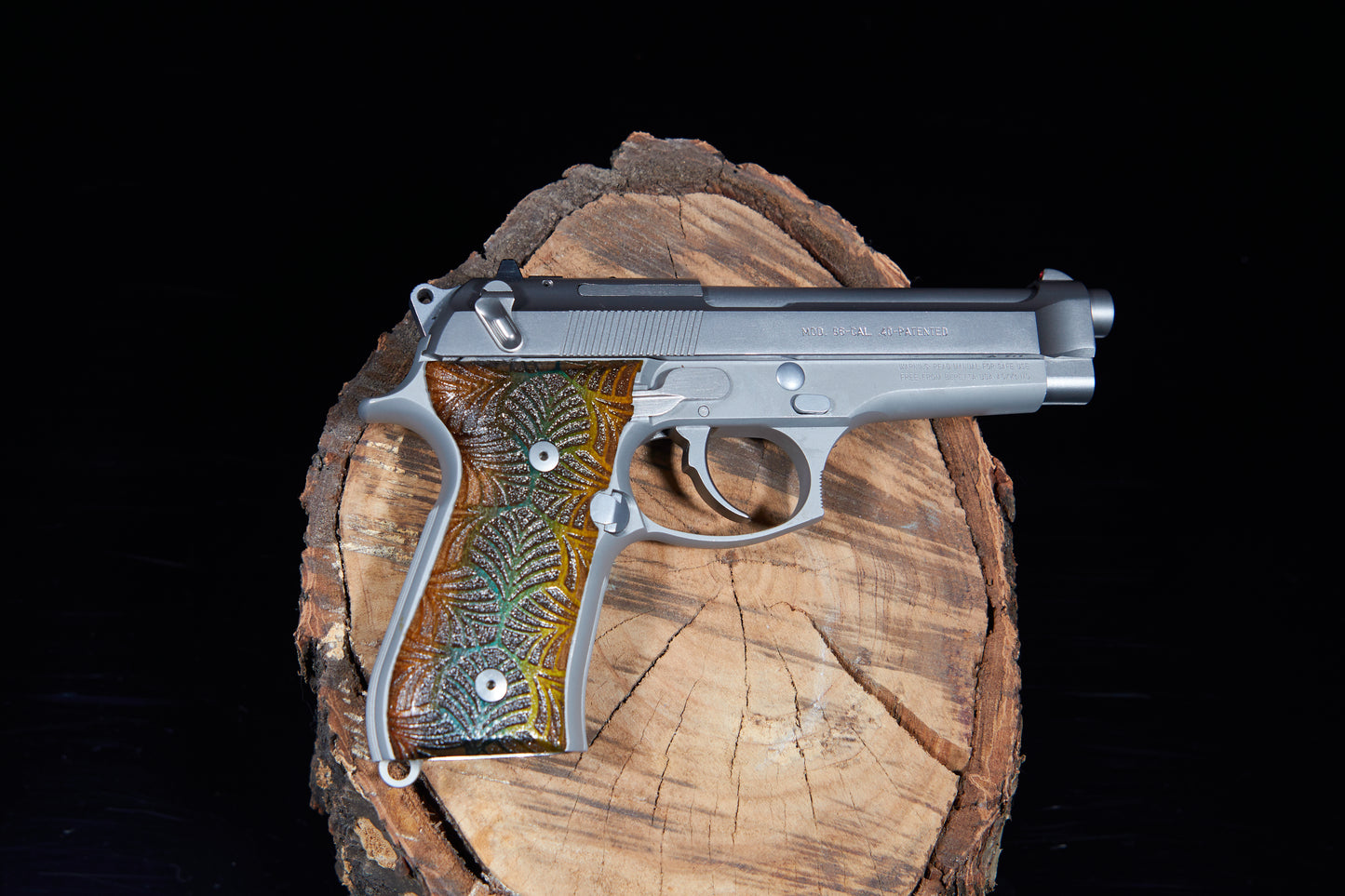 Beretta 92/96 Maple wood grips with laser etched pattern