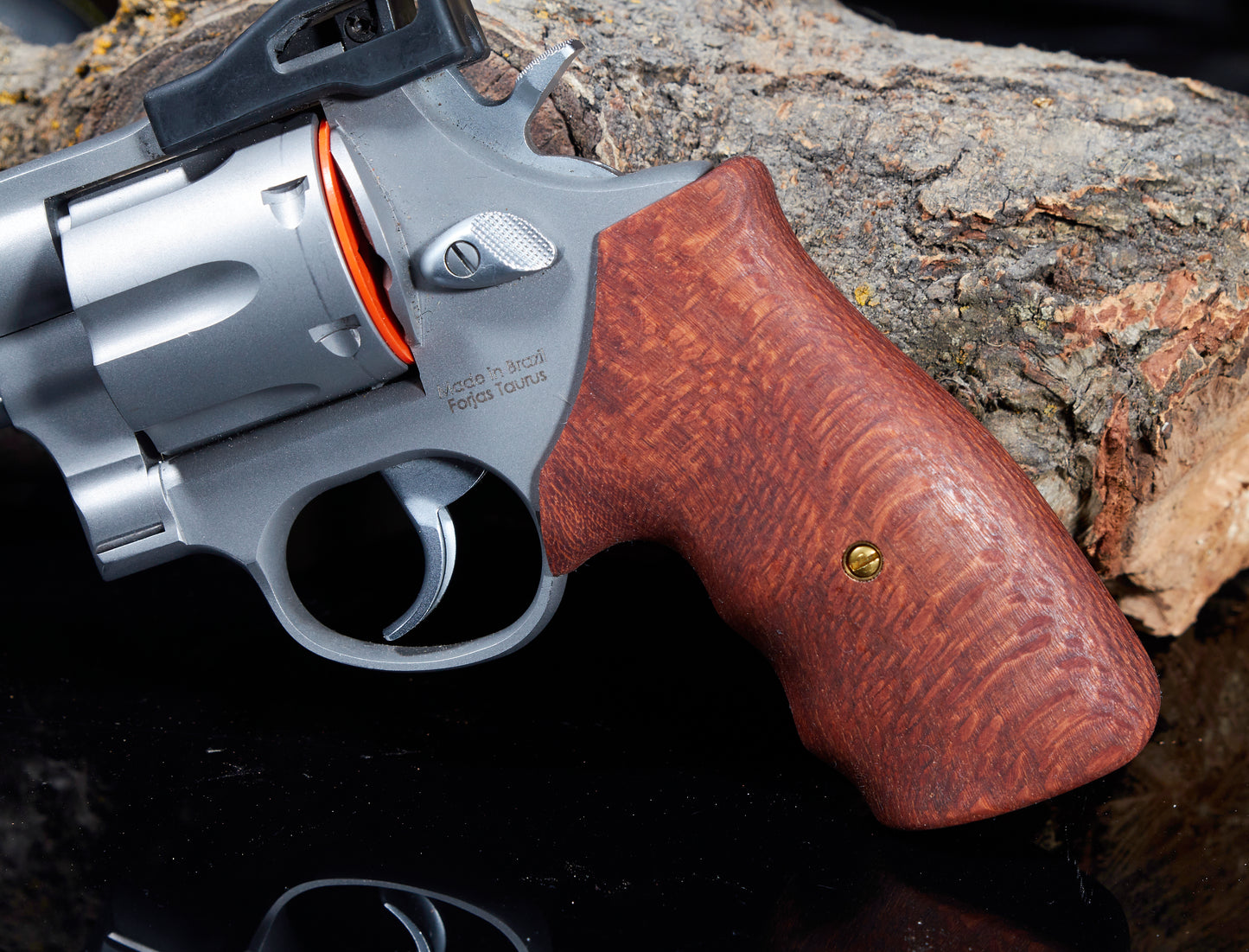 Taurus Medium/Large Frame Revolver Grips, Leopard Wood, Oil Finish