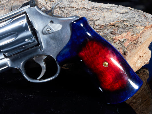 Smith & Wesson N-Frame Grips, Round Butt. Dyed Maple with Lacquer Finish