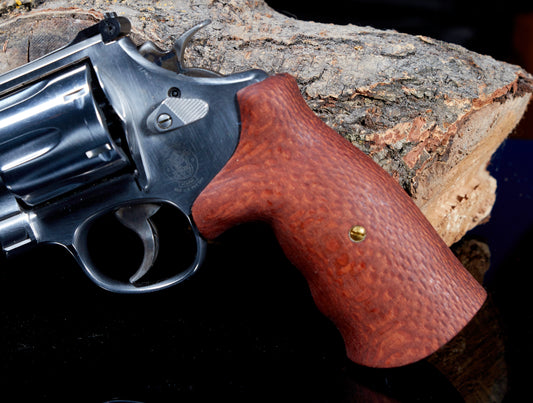 Smith & Wesson N-Frame Round Butt Grips. Leopard Wood, Oil Finish