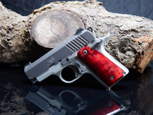 Kimber 380 Micro Grips – Curly Maple with Black Sand‑Off Finish