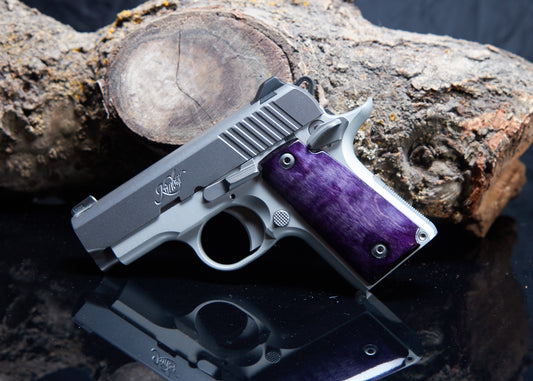 Kimber 380 Micro Grips – Curly Maple with Black Sand‑Off Finish