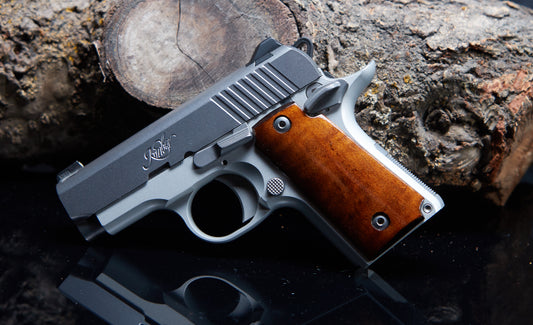 Kimber 380 Micro Grips – Curly Maple with Black Sand‑Off Finish