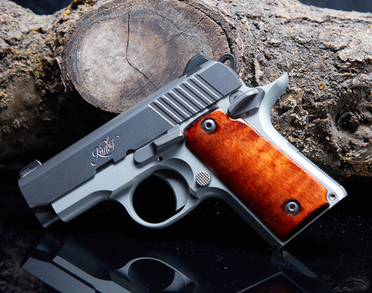 Kimber 380 Micro Grips – Curly Maple with Black Sand‑Off Finish