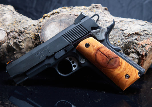 Stabilized Knotty Cedar Grips for 1911 Full-Size Pistols