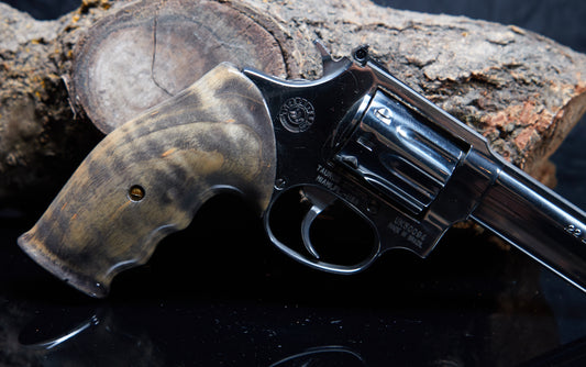 Taurus Small Frame Revolver Grips – Curly Maple with Black Sand-Off Finish