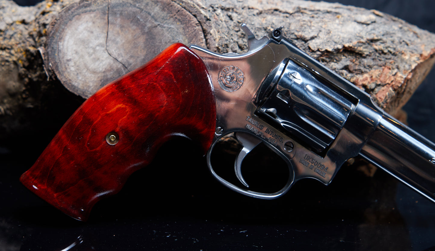 Taurus Small Frame Revolver Grips – Curly Maple with Black Sand-Off Finish