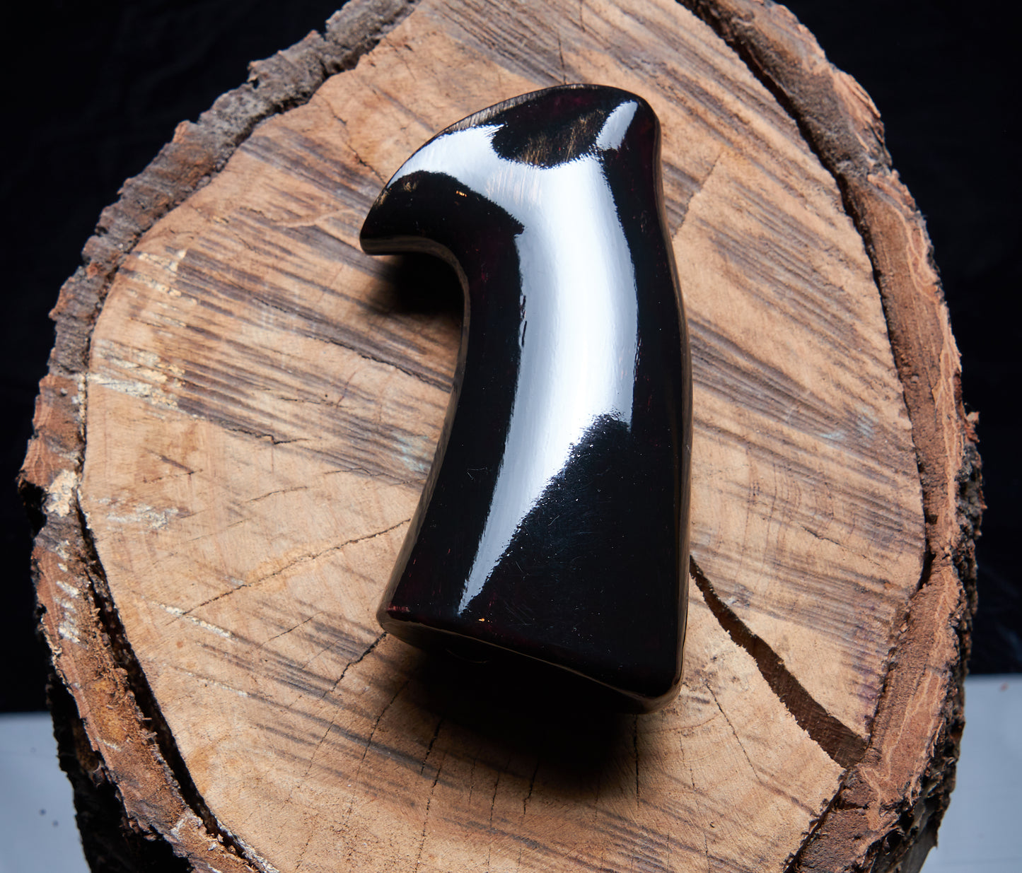 Smith &amp; Wesson X-Frame Grips – Black Painted Oak with Red Grain Highlights (Voodoo-Style Finish)