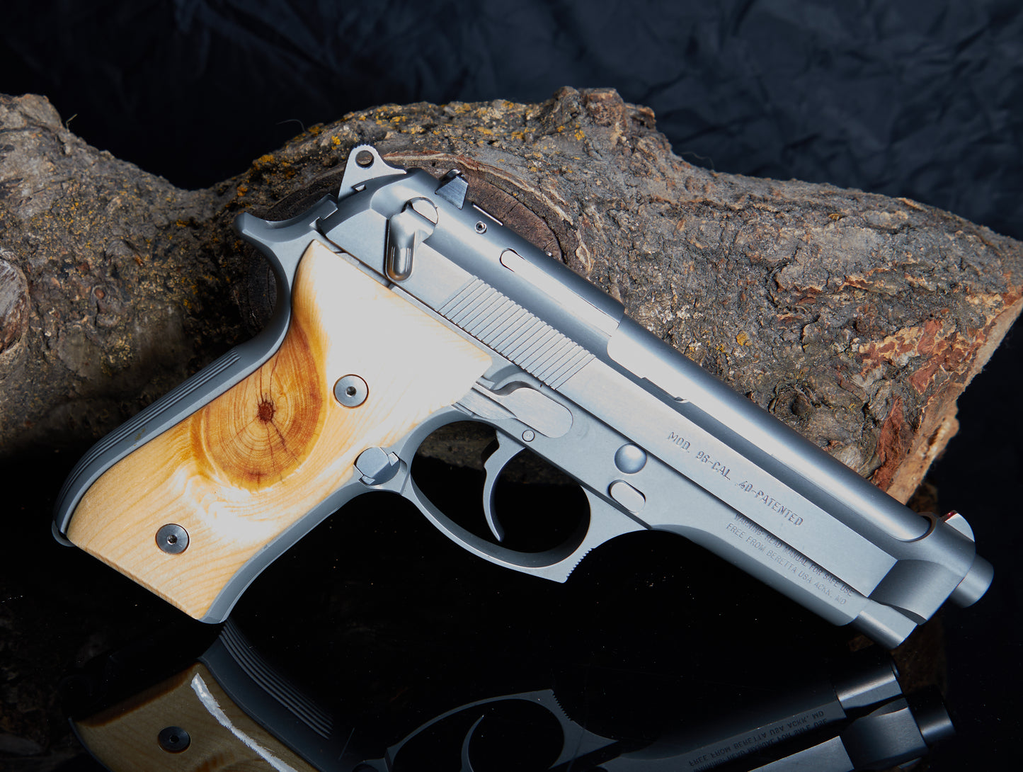 Beretta 92/96 Grips – Stabilized Knotty Pine with Lacquer Finish