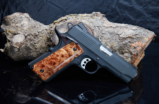 1911 Full-Size Grips – Stabilized Maple Burl with Lacquer Finish