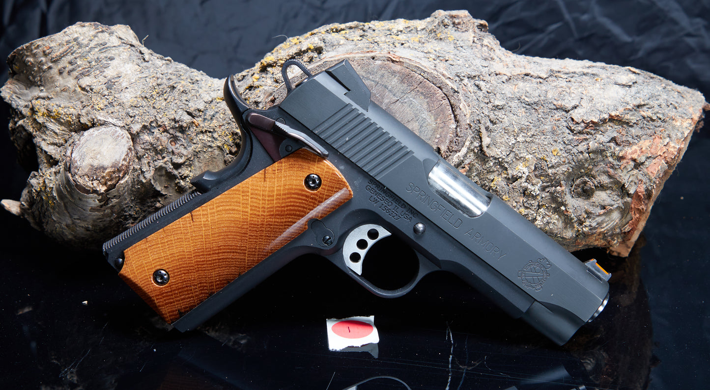 1911 Full-Size Grips – Stabilized Reclaimed Barnwood Oak (Endgrain Bookmatched) – Lacquer Finish
