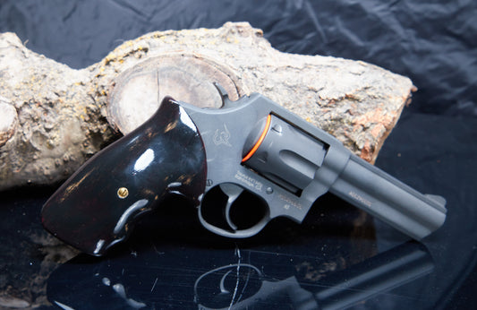 Custom Medium‑Frame Taurus Revolver Grips – Oak, Voodoo Finish (Square Butt)