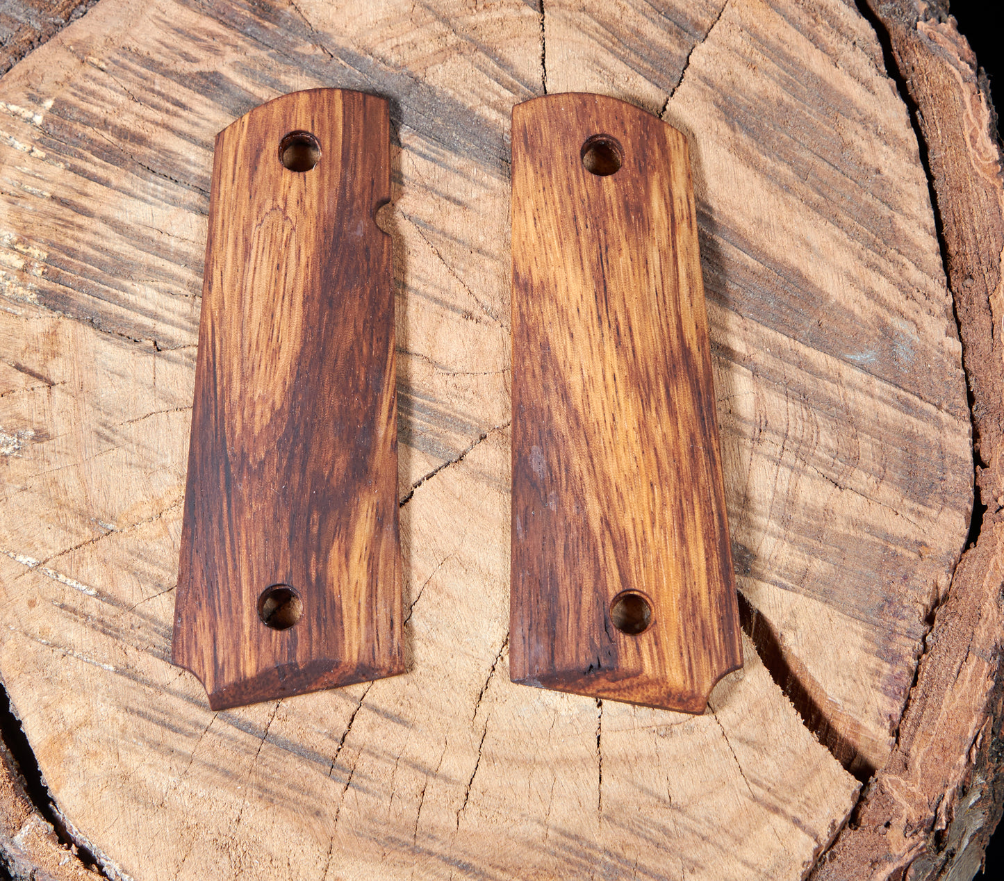 1911 Full-Size Grips – Beli Wood, Oil Finish (Ambidextrous Safety Cut)
