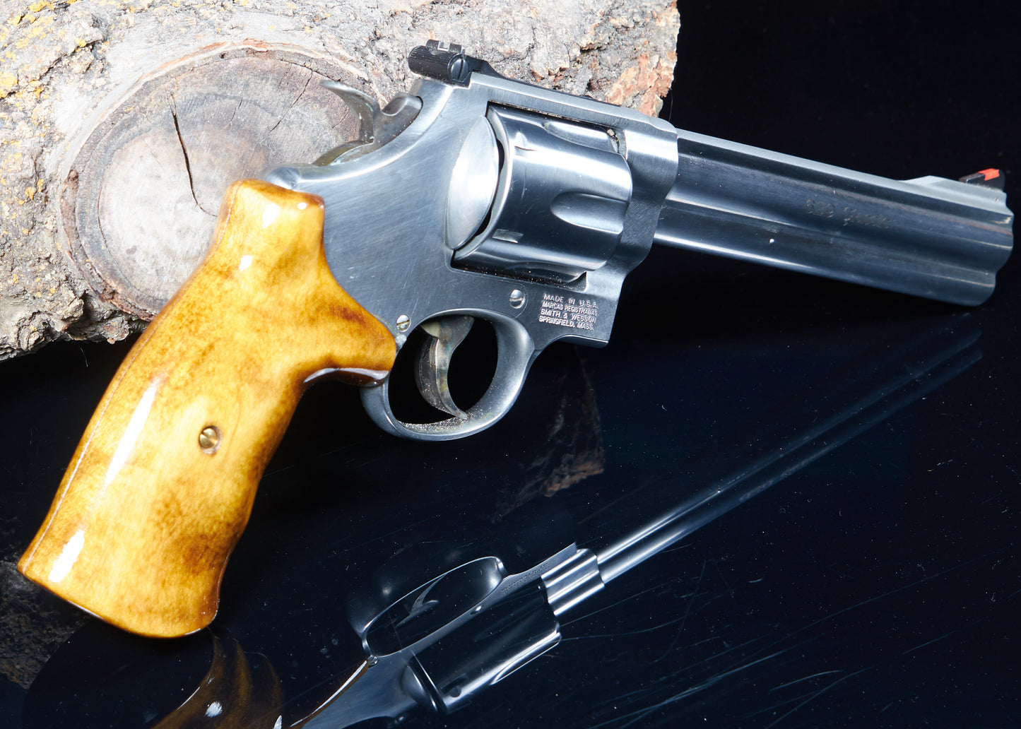 Smith & Wesson N-Frame Grips, Round Butt. Dyed Maple with Lacquer Finish