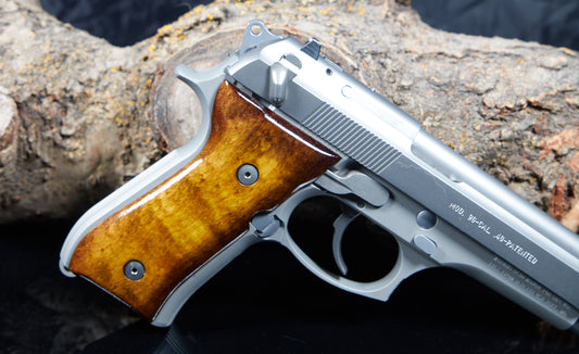 Premium Curly Maple Wood Grips for Beretta 92/96 FS
