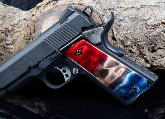 1911 Full-Size Grips – Quilted Maple, Lacquer Finish (Ambidextrous Safety Cut)