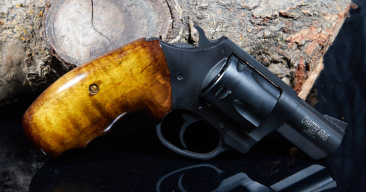 Charter Arms Revolver Grips – Curly Maple (Closed Frame, Extended Length, Lacquer Finish)