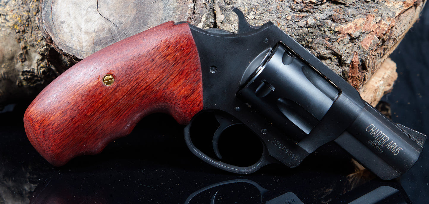 Charter Arms Revolver Grips – Exotic Hardwood (Closed Frame, Extended Length)