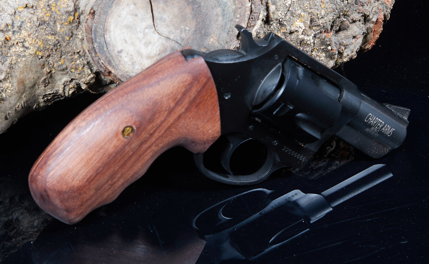 Charter Arms Revolver Grips – Exotic Hardwood (Closed Frame, Extended Length)