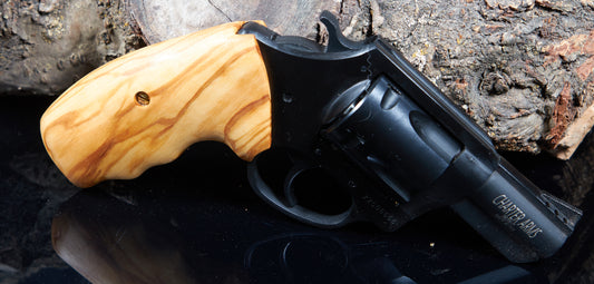 Charter Arms Revolver Grips – Olive Wood (Closed Frame, Extended Length, Oil Finish)