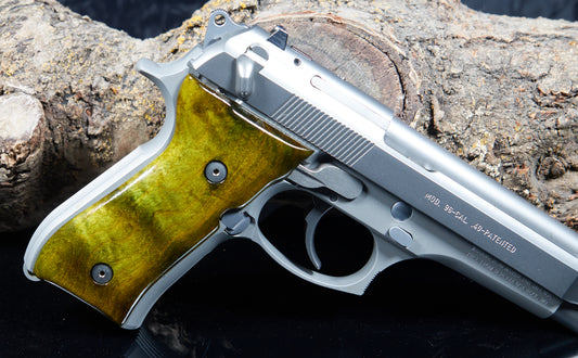 Beretta 92FS / 96FS Full-Size Grips – Curly Maple, Lacquer Finish