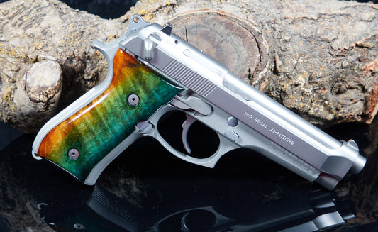 Beretta 92/96 Curly Maple wood grips Lacquer Finished