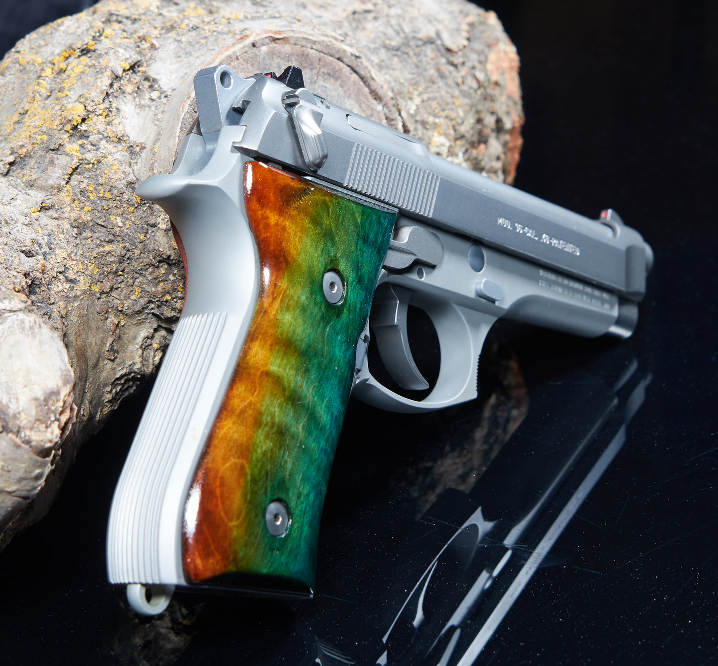 Beretta 92/96 Curly Maple wood grips Lacquer Finished