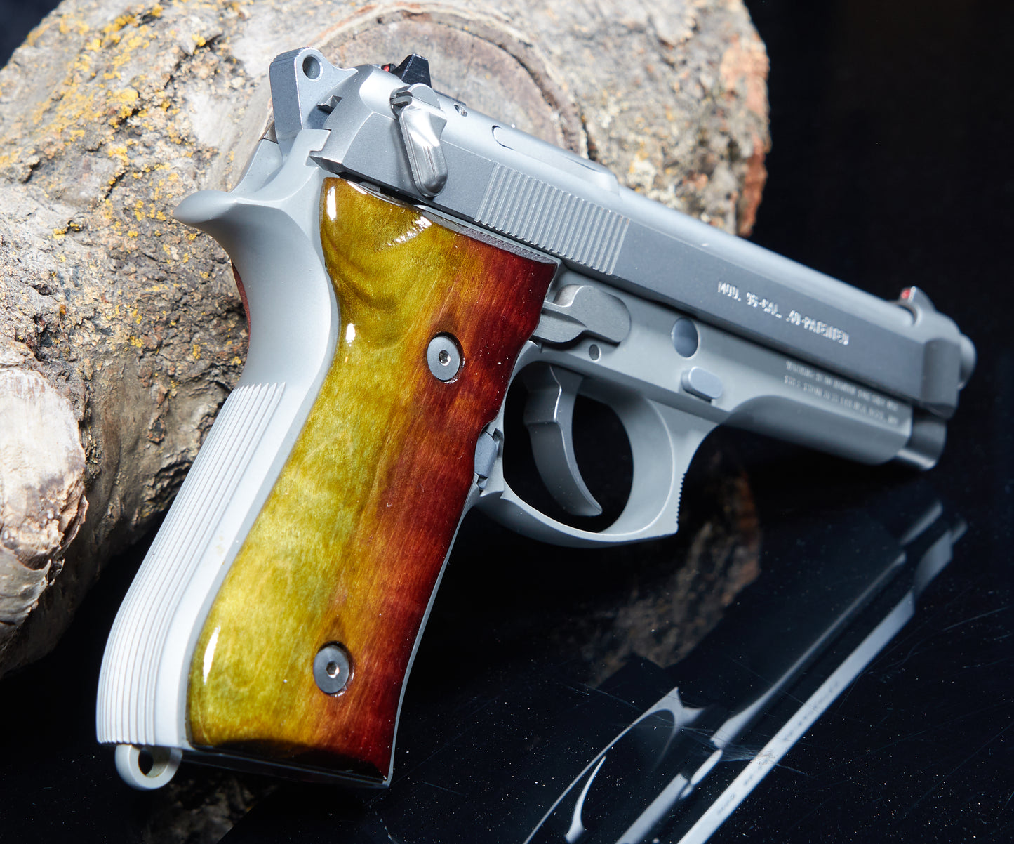 Beretta 92FS / 96FS Full-Size Grips – Curly Maple, Lacquer Finish