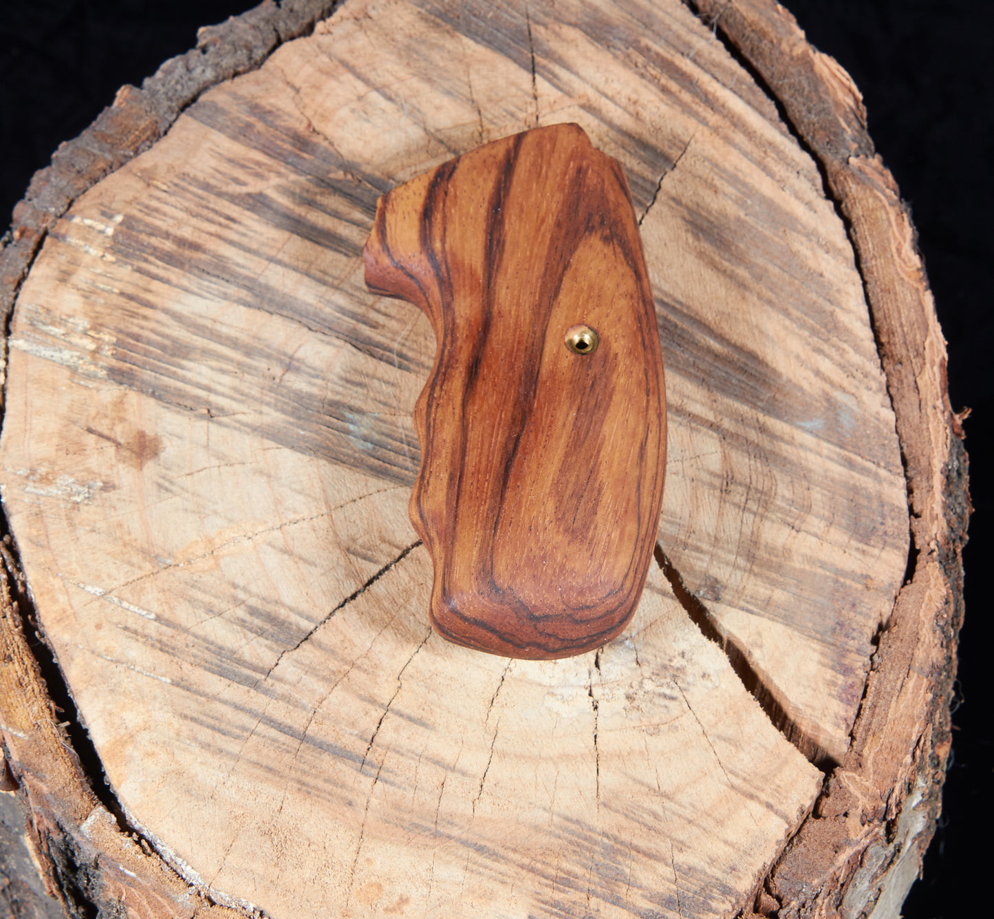 Charter Arms Revolver Grips – Zebrawood (Closed Frame, Extended Length, Tung Oil Finish)